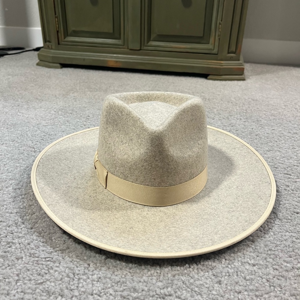 Lack Of Color Cream Wide Brim Hat